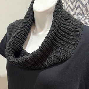Elegant Black Cowl Neck Sweater